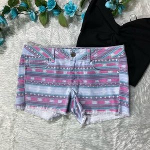 American Eagle Aztec Print Cutoff Jeans Shorts